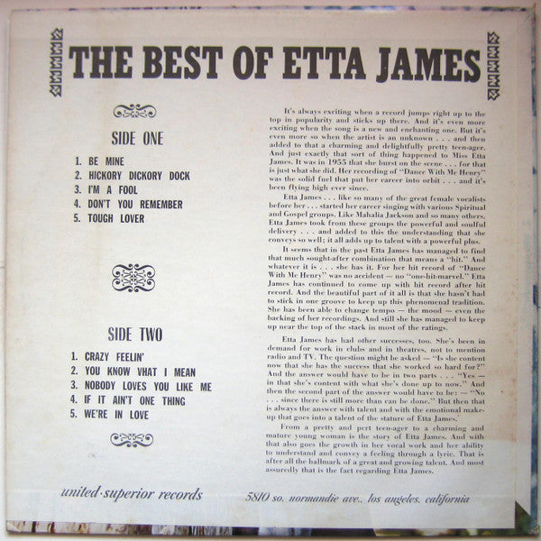 Etta James : The Best Of Etta James (LP, Comp, RE)