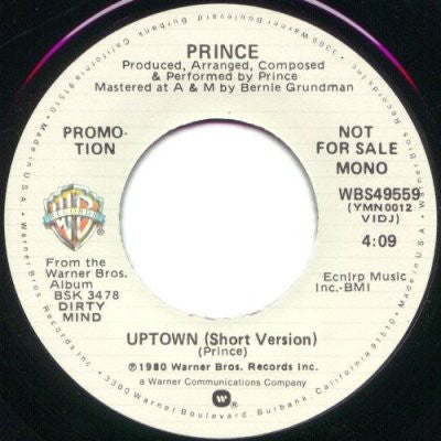 Prince : Uptown (7", Single, Mono, Promo, Los)