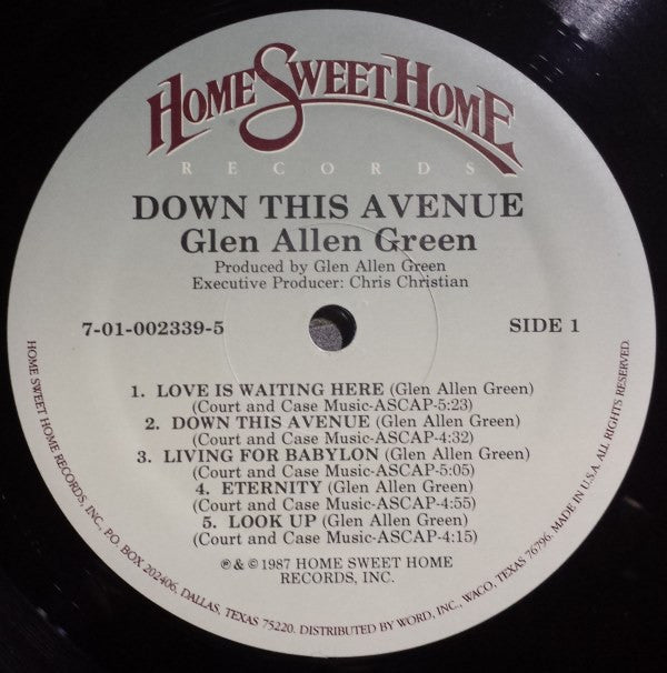 Glen Allen Green : Down This Avenue (LP, Album)