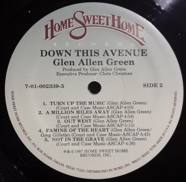 Glen Allen Green : Down This Avenue (LP, Album)