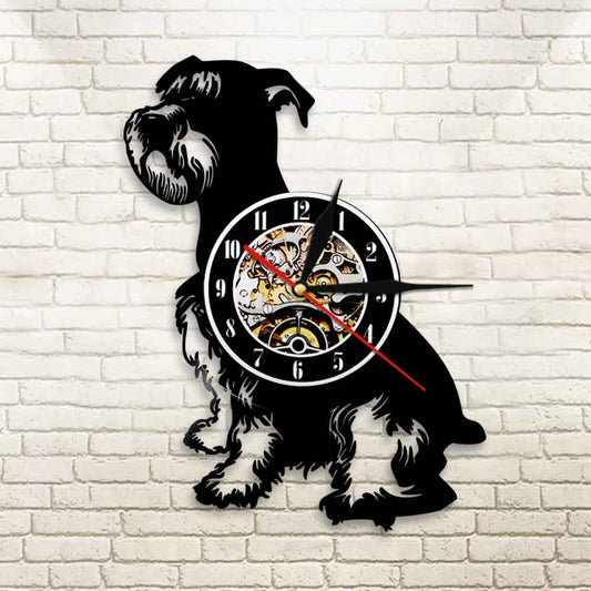 Dog vinyl record wall clock