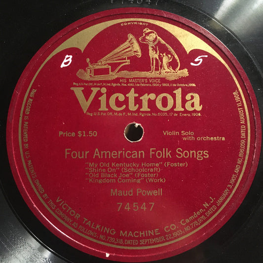 Maud Powell : Four American Folk Songs (Shellac, 12", S/Sided)