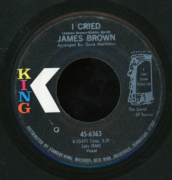 James Brown : I Cried / World Pt. 2 (7", Single)