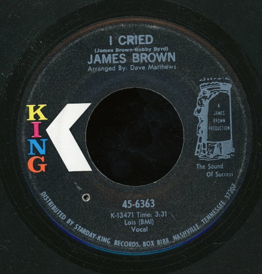 James Brown : I Cried / World Pt. 2 (7", Single)