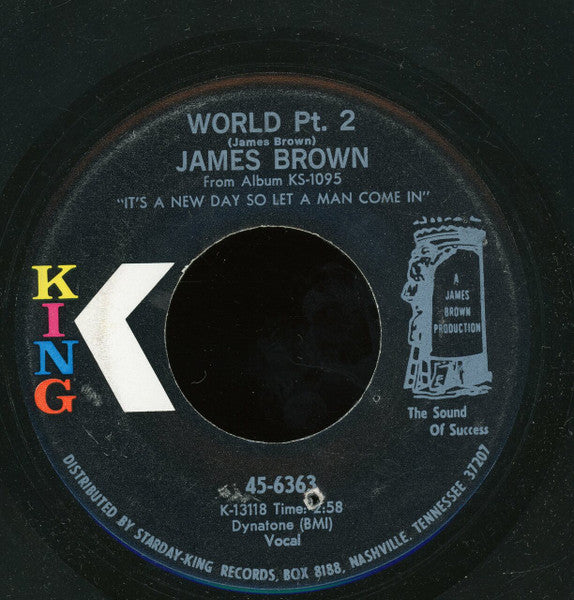James Brown : I Cried / World Pt. 2 (7", Single)