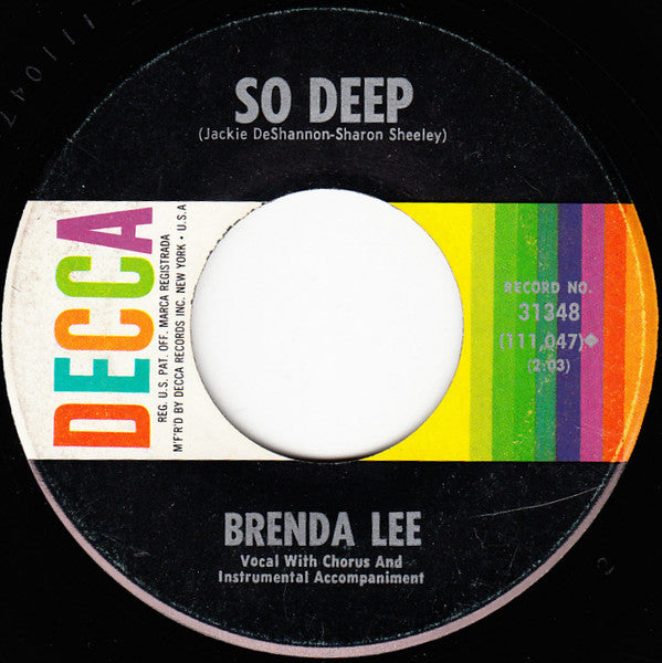 Brenda Lee : Break It To Me Gently / So Deep (7", Single, Pin)