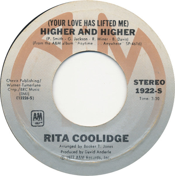 Rita Coolidge : (Your Love Has Lifted Me) Higher And Higher (7", Single, Styrene,  Te)