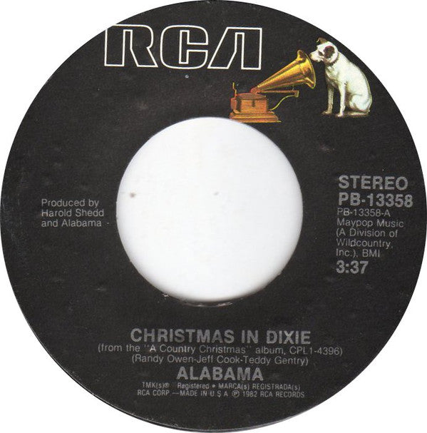 Alabama : Christmas In Dixie (7", Ind)