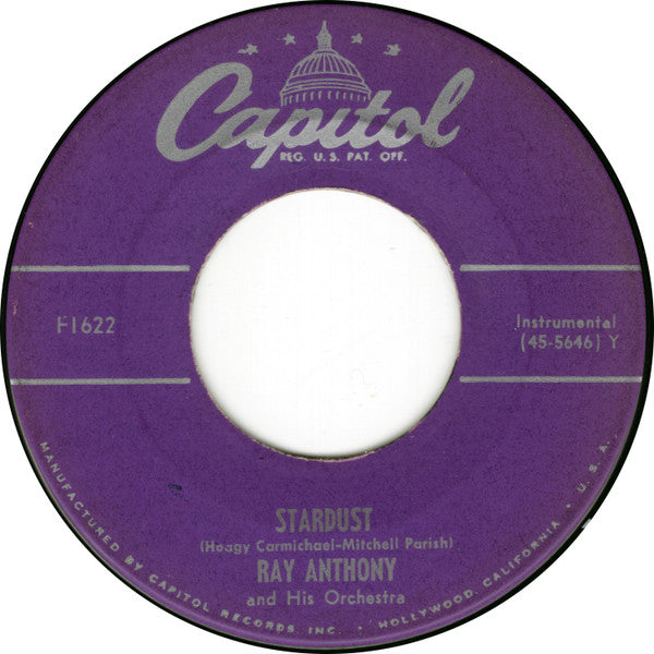 Ray Anthony & His Orchestra : Stardust / The Man With The Horn (7", Single, Mono, RE)