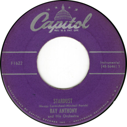 Ray Anthony & His Orchestra : Stardust / The Man With The Horn (7", Single, Mono, RE)