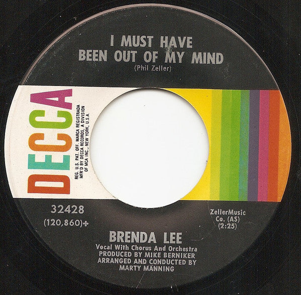 Brenda Lee : Johnny One Time (7", Single, Glo)