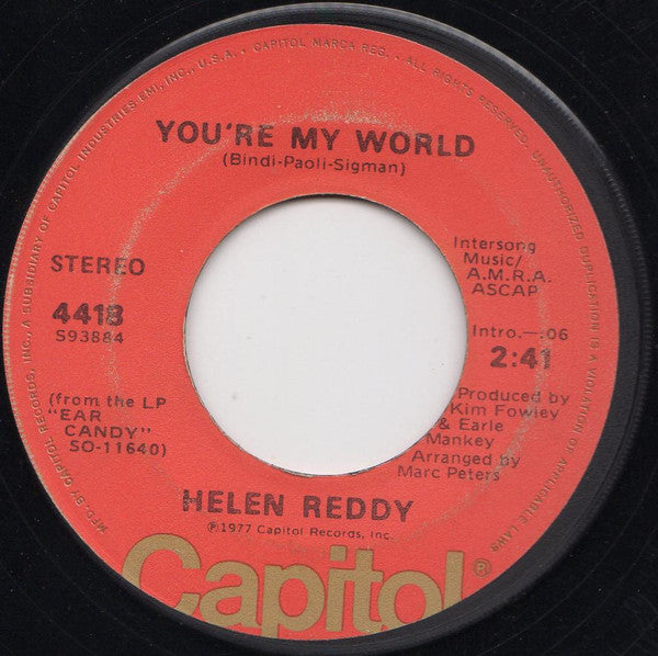Helen Reddy : You're My World (7", Single)