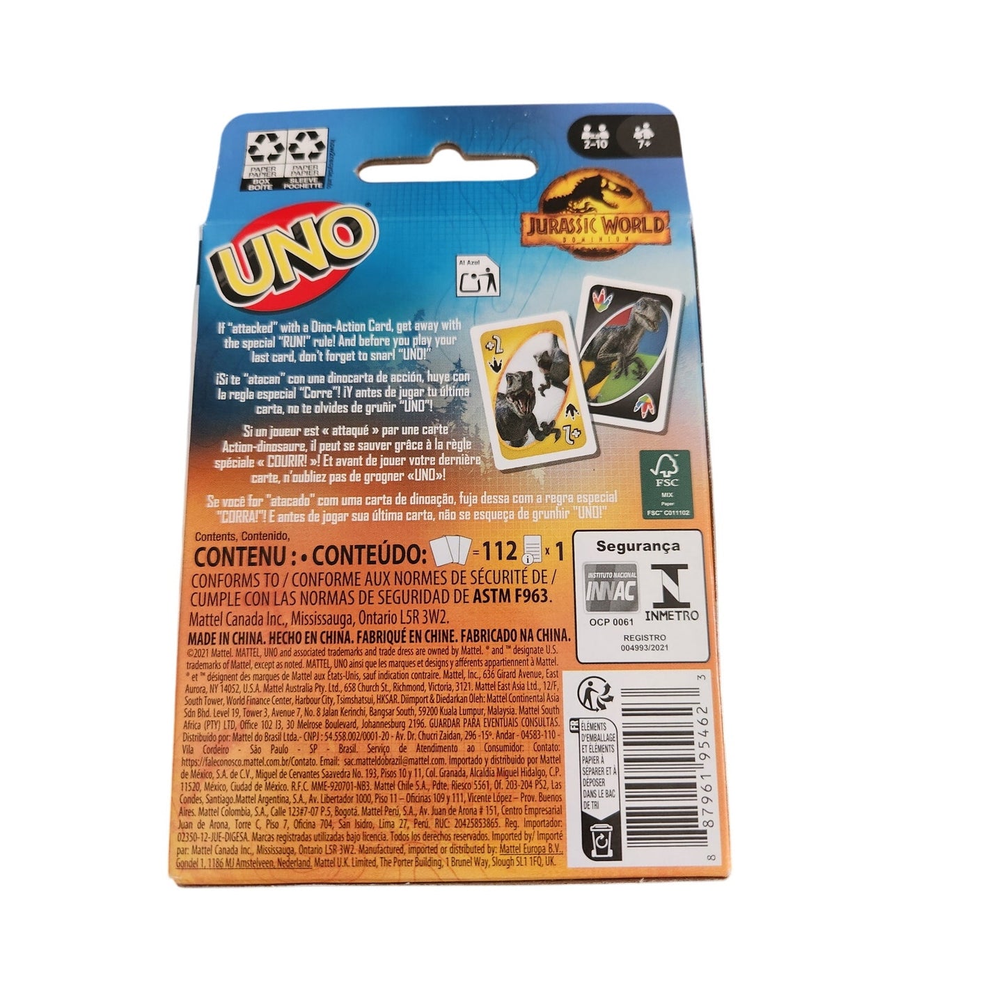 Jurassic World UNO - Mint Condition