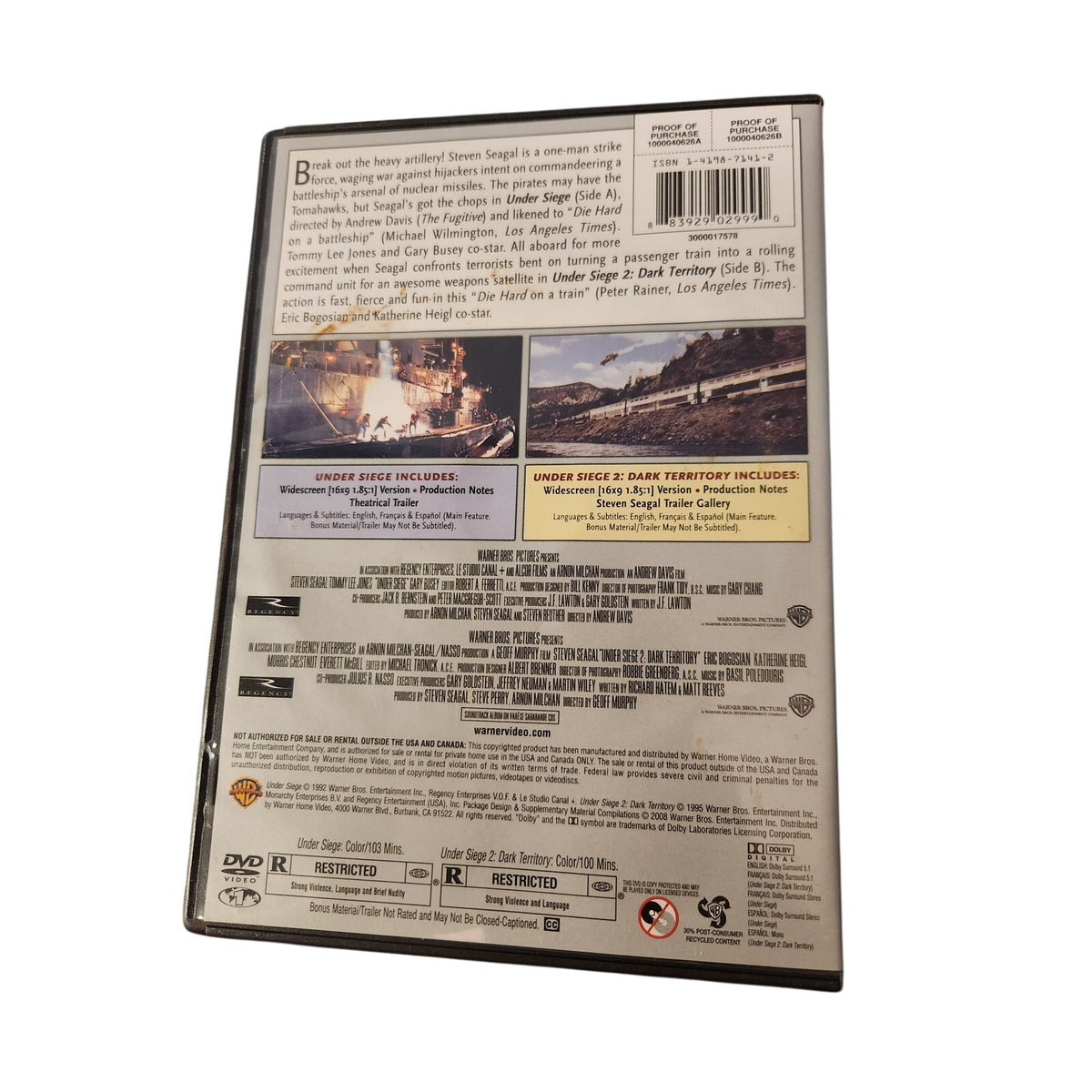 Under Siege 1 & 2 - TWO ACTION-PACKED THRILLERS - ONE DVD